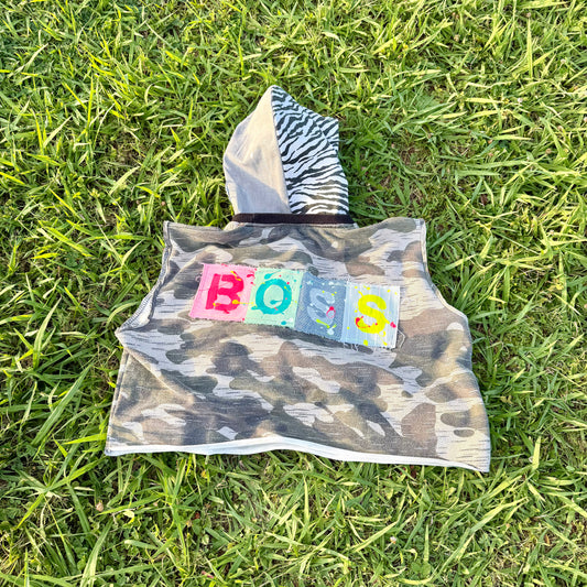 Dog Hoodie BOSS VIBES ONLY — Size M/L
